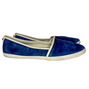 TOMMY BAHAMA Olinda Suede Leather Slip On Flats Shoes 9 Pool Blue Deck Boat